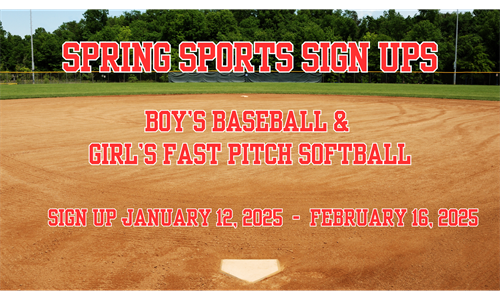 Spring Baseball / Softball Sign Ups Jan 12-Feb 16